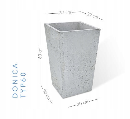 Betónový kvetináč BetonoweWyroby 60 cm × 37 × 37 cm